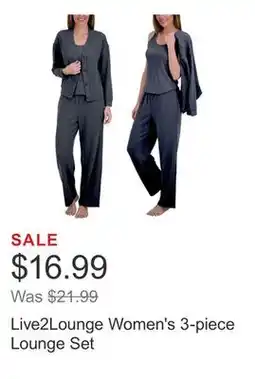 Costco Live2Lounge Women's 3-piece Lounge Set offer