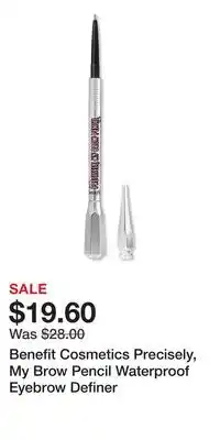 Ulta Beauty Benefit Cosmetics Precisely, My Brow Pencil Waterproof Eyebrow Definer offer