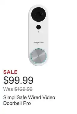 Costco SimpliSafe Wired Video Doorbell Pro offer
