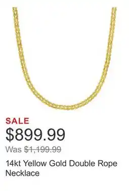 Costco 14kt Yellow Gold Double Rope Necklace offer
