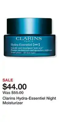 Ulta Beauty Clarins Hydra-Essentiel Night Moisturizer offer