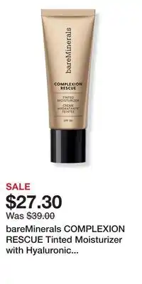 Ulta Beauty bareMinerals COMPLEXION RESCUE Tinted Moisturizer with Hyaluronic Acid and Mineral SPF 30 offer