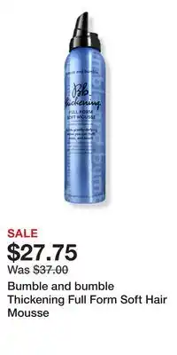 Ulta Beauty Bumble and bumble Thickening Full Form Soft Hair Mousse offer