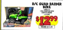 Ollie's R/C QUAD RAIDER BIKE offer