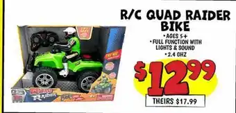 Ollie's R/C QUAD RAIDER BIKE offer