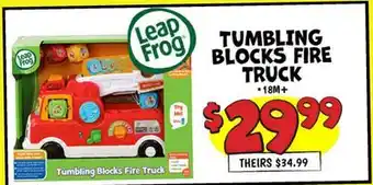Ollie's TUMBLING BLOCKS FIRE TRUCK offer