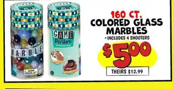 Ollie's 160 CT. COLORED GLASS MARBLES offer