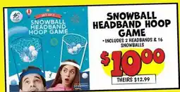 Ollie's SNOWBALL HEADBAND HOOP GAME offer
