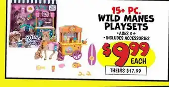 Ollie's 15 + PC. WILD MANES PLAYSETS offer