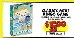 Ollie's CLASSIC MINI BINGO GAME offer