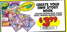 Ollie's CREATE YOUR OWN STORY BOOK offer