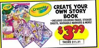 Ollie's CREATE YOUR OWN STORY BOOK offer