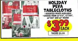 Ollie's HOLIDAY PEVA TABLECLOTHS offer