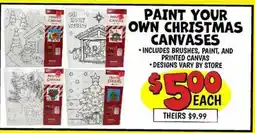 Ollie's PAINT CANVAS-OWN CHRISTMAS CANVASES offer