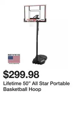 Dick's Sporting Goods Lifetime 50 All Star Portable Basketball Hoop offer
