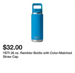 Dick's Sporting Goods YETI 26 oz. Rambler Bottle with Color-Matched Straw Cap offer