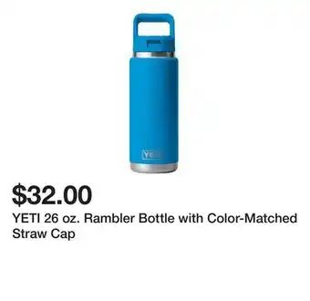 Dick's Sporting Goods YETI 26 oz. Rambler Bottle with Color-Matched Straw Cap offer