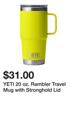 Dick's Sporting Goods YETI 20 oz. Rambler Travel Mug with Stronghold Lid offer