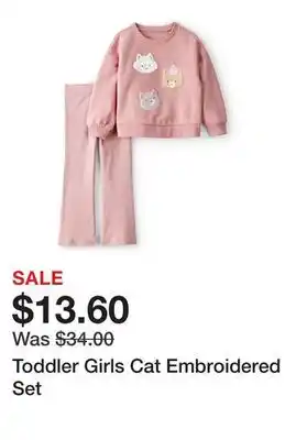 Belk Toddler Girls Cat Embroidered Set offer