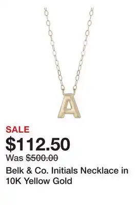Belk Belk & Co. Initials Necklace in 10K Yellow Gold offer