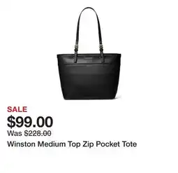 Belk Winston Medium Top Zip Pocket Tote offer