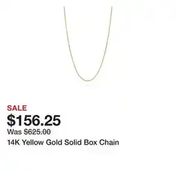 Belk 14K Yellow Gold Solid Box Chain offer