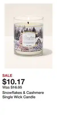 Bath & Body Works Snowflakes & Cashmere Single Wick Candle offer