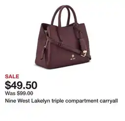 Belk Nine West Lakelyn triple compartment carryall offer