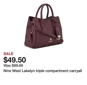Belk Nine West Lakelyn triple compartment carryall offer