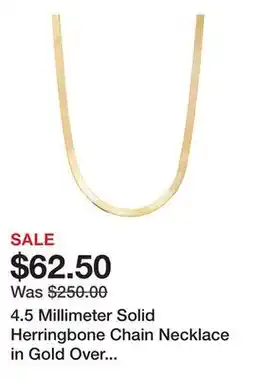 Belk 4.5 Millimeter Solid Herringbone Chain Necklace in Gold Over Sterling Silver offer