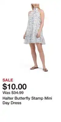 TJ Maxx Halter Butterfly Stamp Mini Day Dress offer