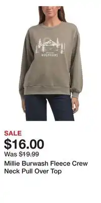 TJ Maxx Millie Burwash Fleece Crew Neck Pull Over Top offer