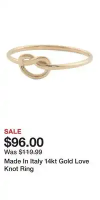 TJ Maxx Made In Italy 14kt Gold Love Knot Ring offer