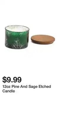 TJ Maxx 12oz Pine And Sage Etched Candle offer
