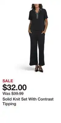 TJ Maxx Solid Knit Set With Contrast Tipping offer