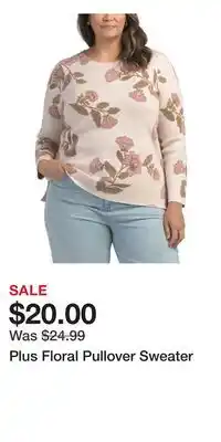 TJ Maxx Plus Floral Pullover Sweater offer