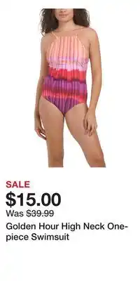 TJ Maxx Golden Hour High Neck One-piece Swimsuit offer