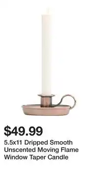 TJ Maxx 5.5x11 Dripped Smooth Unscented Moving Flame Window Taper Candle offer