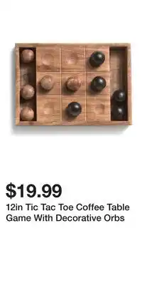 TJ Maxx 12in Tic Tac Toe Coffee Table Game With Decorative Orbs offer