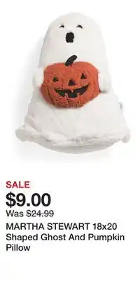 TJ Maxx MARTHA STEWART 18x20 Shaped Ghost And Pumpkin Pillow offer
