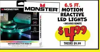 Ollie's MONSTER MOTION REACTIVE LED LIGHTS offer