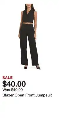 TJ Maxx Blazer Open Front Jumpsuit offer
