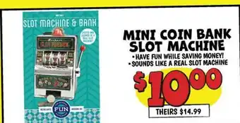 Ollie's MINI COIN BANK SLOT MACHINE offer