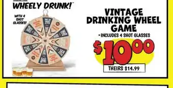 Ollie's VINTAGE DRINKING WHEEL GAME offer