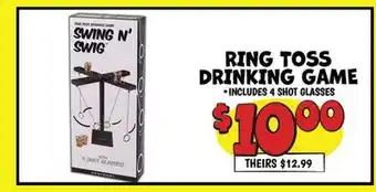 Ollie's SWING N' SWIG RING TOSS DRINKING GAME offer