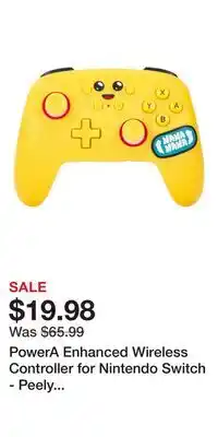 Game Stop PowerA Enhanced Wireless Controller for Nintendo Switch - Peely Fortnite offer