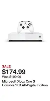 Game Stop Microsoft Xbox One S Console 1TB All-Digital Edition offer