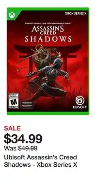 Game Stop Ubisoft Assassin's Creed Shadows - Xbox Series X offer