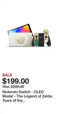 Game Stop Nintendo Switch - OLED Model - The Legend of Zelda: Tears of the Kingdom Edition offer