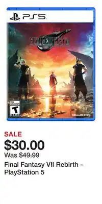 Game Stop Final Fantasy VII Rebirth - PlayStation 5 offer